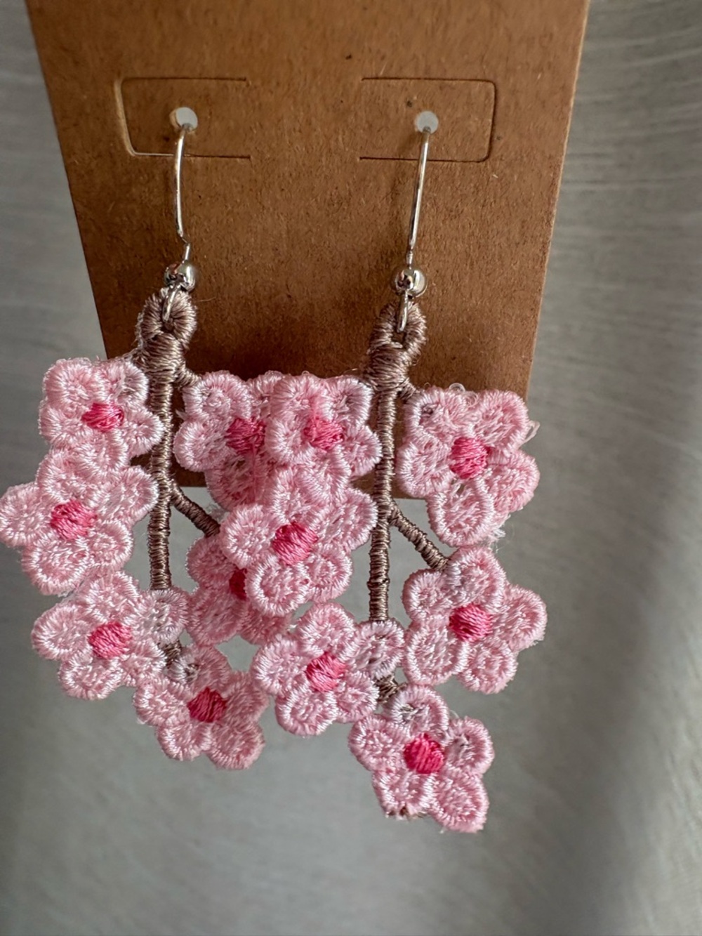 Cherry blossom Floral Lace Drop Earrings